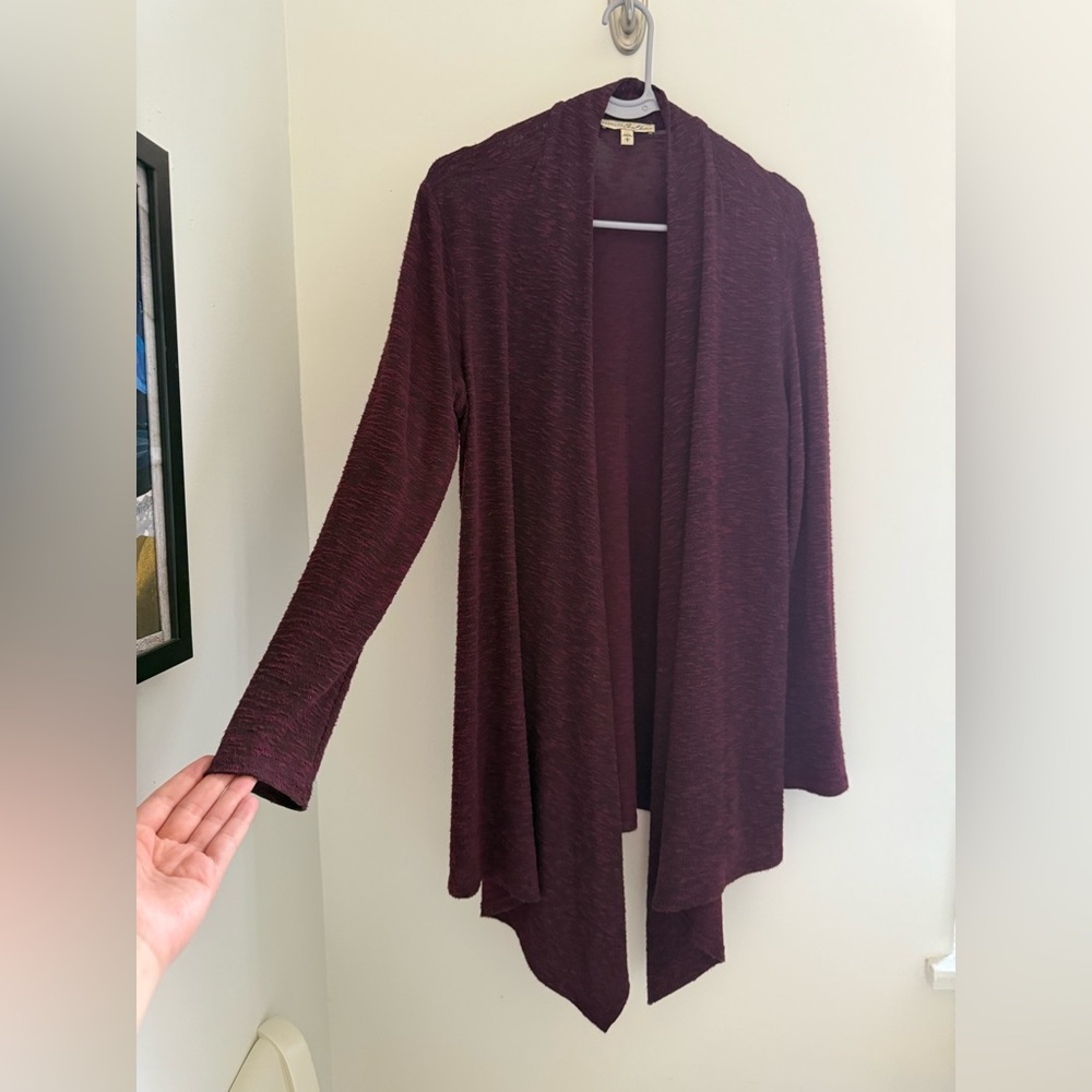 Express Deep Burgundy Open-Front Cardigan